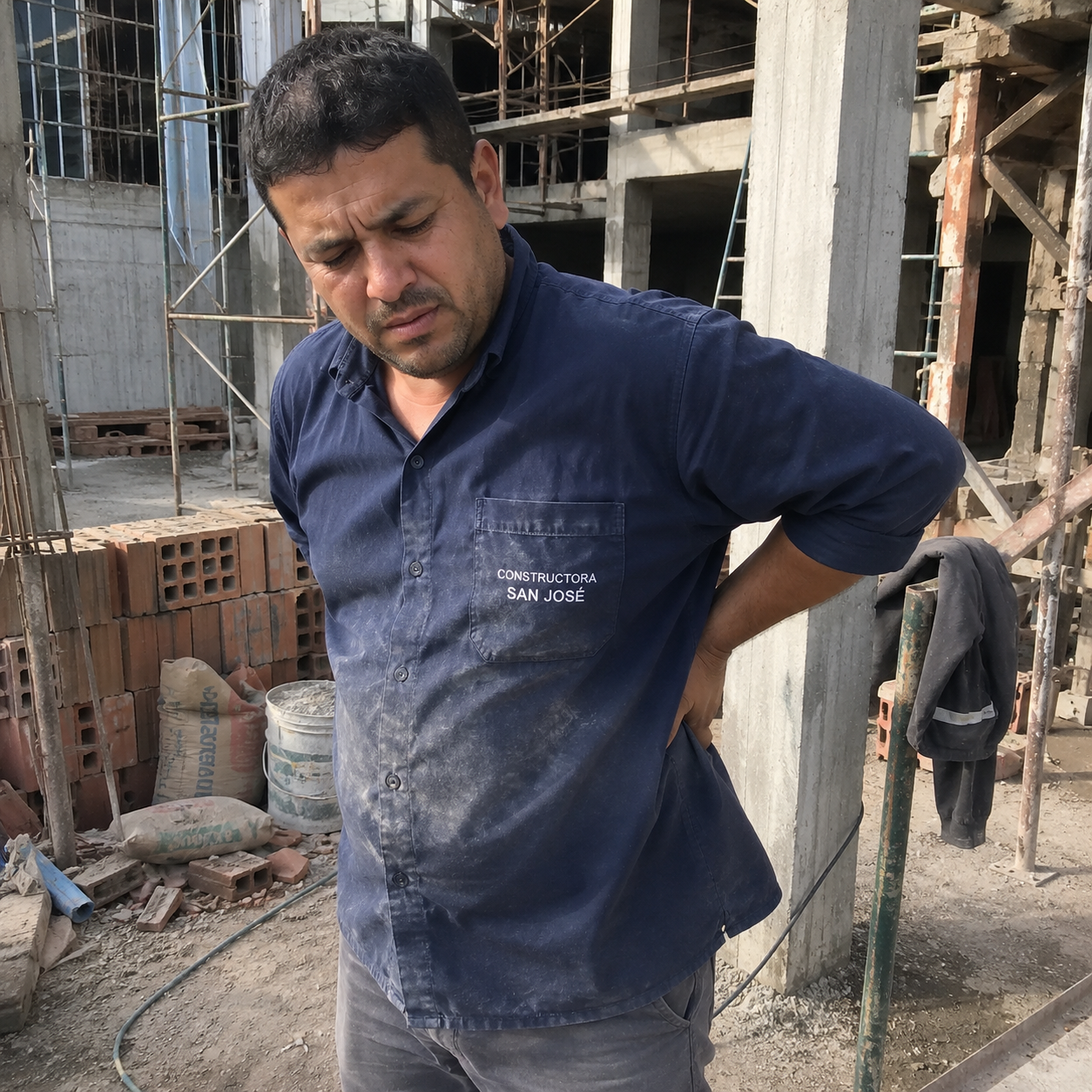 Trabajador con dolor de espalda